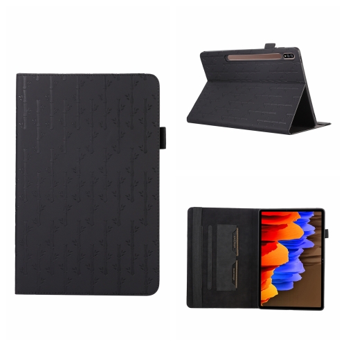 

For Samsung Galaxy Tab S8+ / S7+ Lucky Bamboo Pattern Leather Tablet Case(Black)