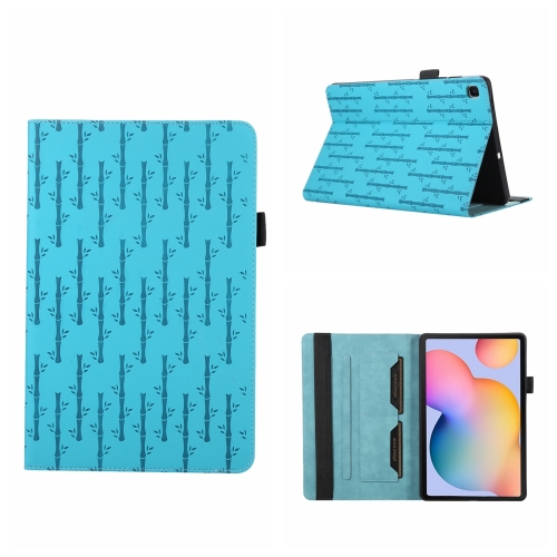 

For Samsung Galaxy Tab S6 Lite P610 Lucky Bamboo Pattern Leather Tablet Case(Blue)