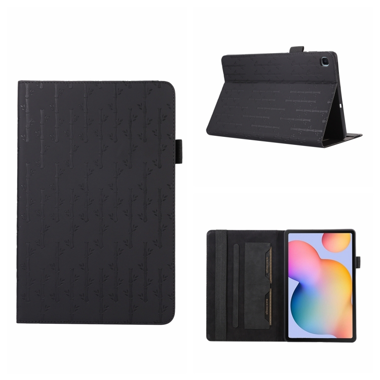 

For Samsung Galaxy Tab S6 Lite P610 Lucky Bamboo Pattern Leather Tablet Case(Black)