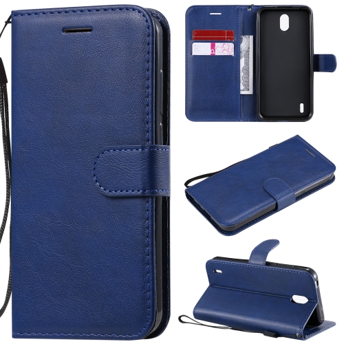 

For Nokia 1.3 Solid Color Horizontal Flip Protective Leather Case with Holder & Card Slots & Wallet & Photo Frame & Lanyard(Blue)