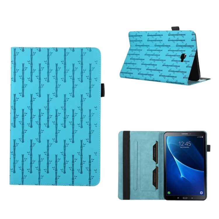 

For Samsung Galaxy Tab A 10.1 T580 Lucky Bamboo Pattern Leather Tablet Case(Blue)