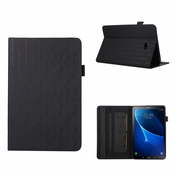 

For Samsung Galaxy Tab A 10.1 T580 Lucky Bamboo Pattern Leather Tablet Case(Black)