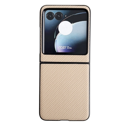 

For Motorola Razr 40 Ultra / Razr 2023 Weave Texture PC Phone Case(Gold)