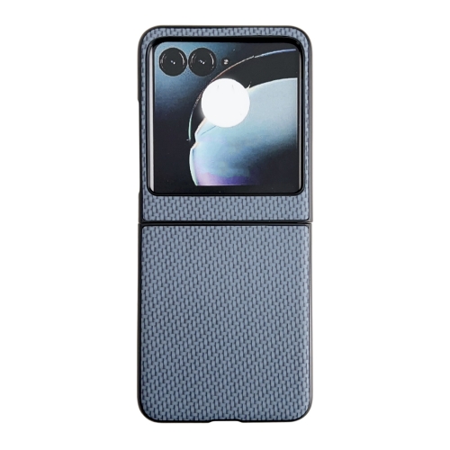 

For Motorola Razr 50 Weave Texture PC Phone Case(Blue)