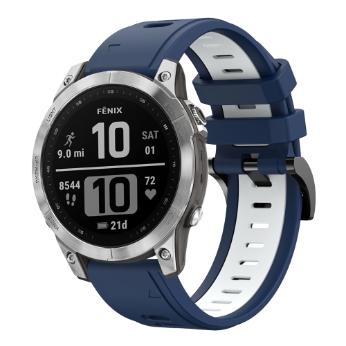 Para Garmin Instinct 2X Solar Sports correa de reloj de silicona de dos  colores (azul medianoche