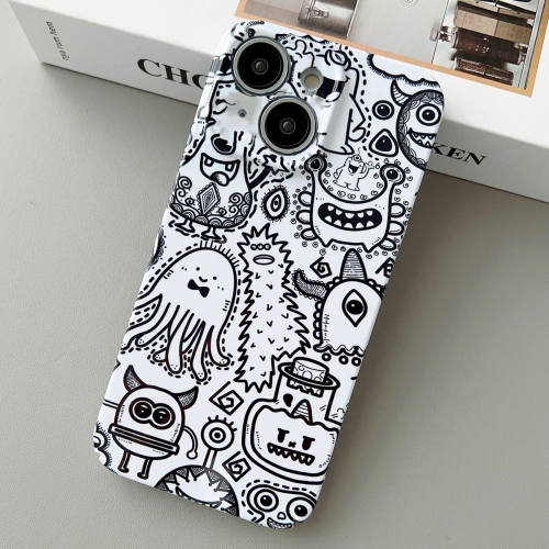 

For iPhone 14 Plus Painted Pattern Precise Hole PC Phone Case(Bottle Monster)