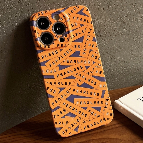 

For iPhone 14 Pro Max Painted Pattern Precise Hole PC Phone Case(Orange Label)