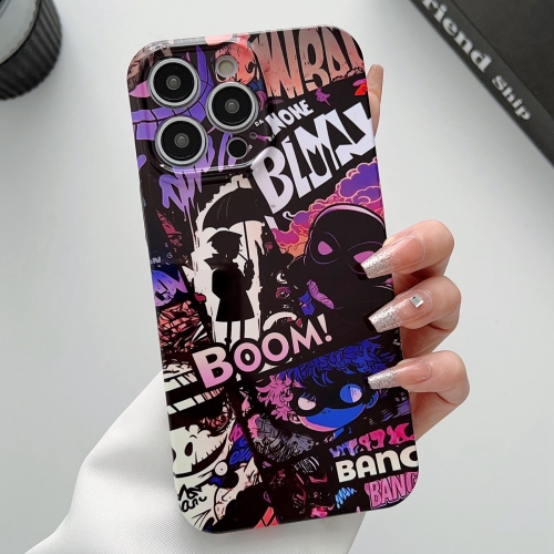 

For iPhone 14 Pro Max Painted Pattern Precise Hole PC Phone Case(Comics Umbrella Boy)