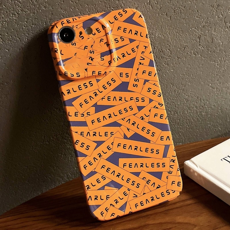 

For iPhone SE 2022 / 2020 / 8 / 7 Painted Pattern Precise Hole PC Phone Case(Orange Label)