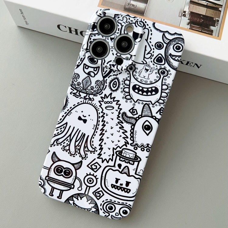 

For iPhone 13 Pro Painted Pattern Precise Hole PC Phone Case(Bottle Monster)