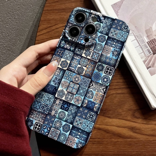 

For iPhone 11 Pro Max Painted Pattern Precise Hole PC Phone Case(Green Plaid)
