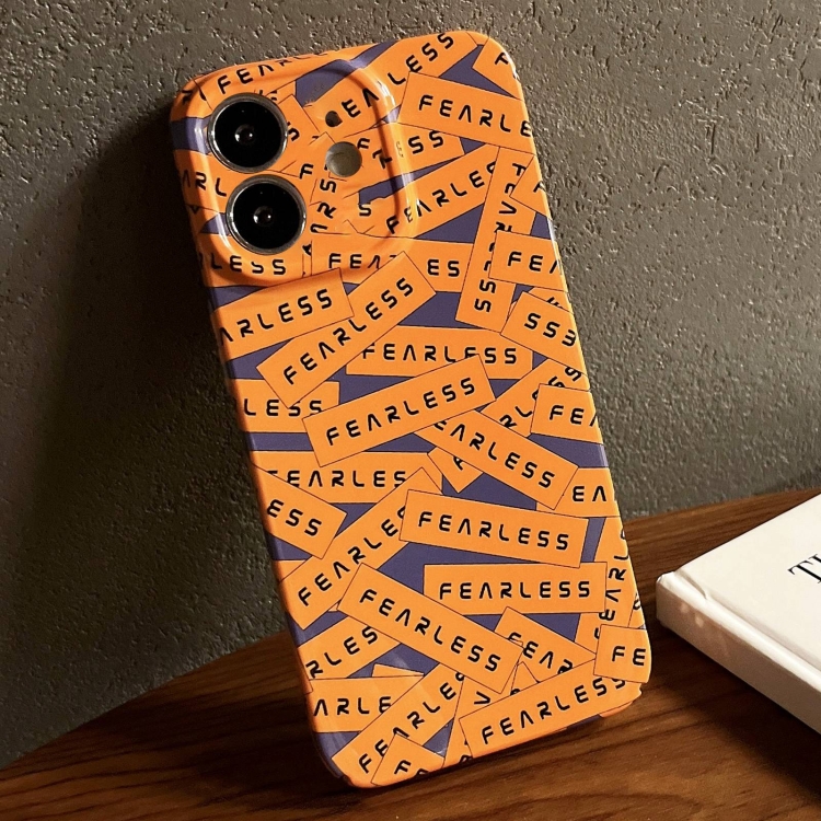 

For iPhone 11 Painted Pattern Precise Hole PC Phone Case(Orange Label)