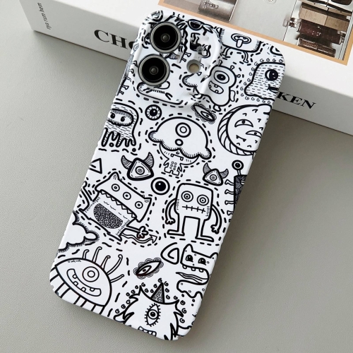 

For iPhone 11 Painted Pattern Precise Hole PC Phone Case(Block Monster)