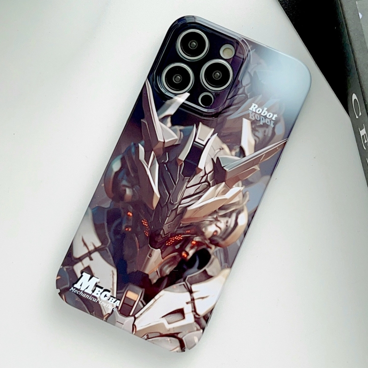 

For iPhone 11 Pro Painted Pattern Precise Hole PC Phone Case(Golden Robot)