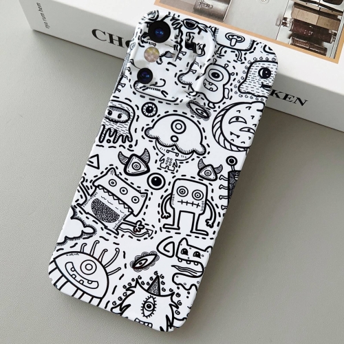 

For iPhone X / XS Painted Pattern Precise Hole PC Phone Case(Block Monster)