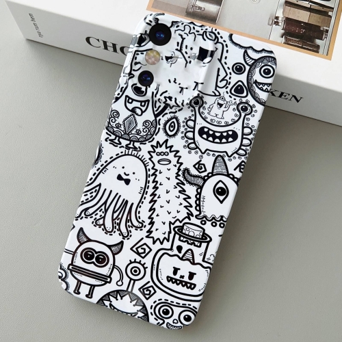 

For iPhone X / XS Painted Pattern Precise Hole PC Phone Case(Bottle Monster)