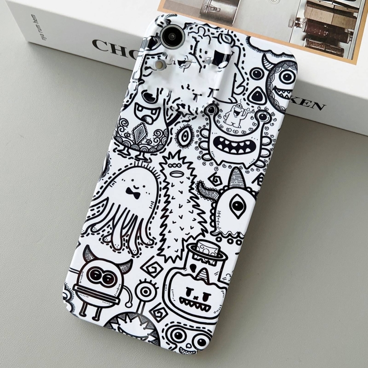 

For iPhone XR Painted Pattern Precise Hole PC Phone Case(Bottle Monster)