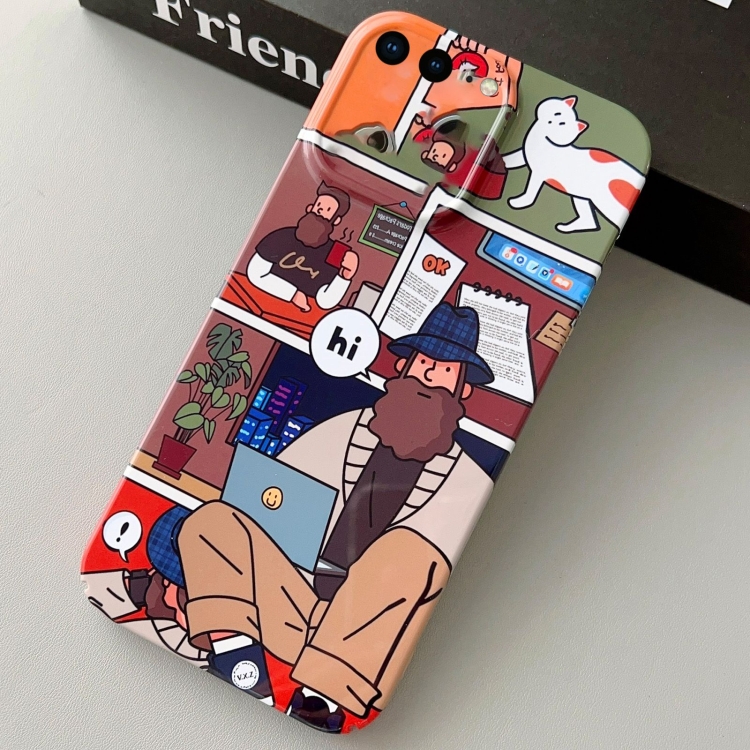 

For iPhone 8 Plus / 7 Plus Painted Pattern Precise Hole PC Phone Case(Holiday Uncle)