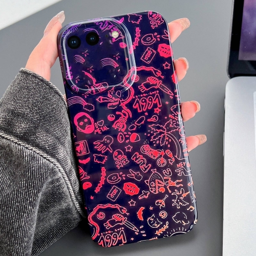 

For iPhone 8 Plus / 7 Plus Painted Pattern Precise Hole PC Phone Case(Black Red Graffiti)