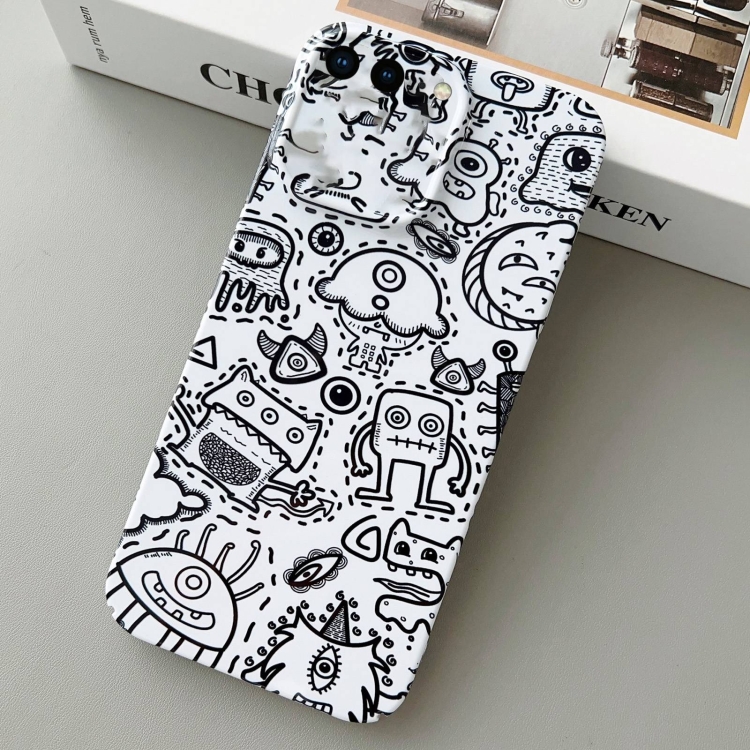 

For iPhone 8 Plus / 7 Plus Painted Pattern Precise Hole PC Phone Case(Block Monster)