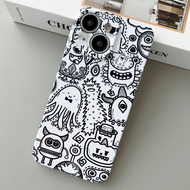 

For iPhone 15 Plus Painted Pattern Precise Hole PC Phone Case(Bottle Monster)