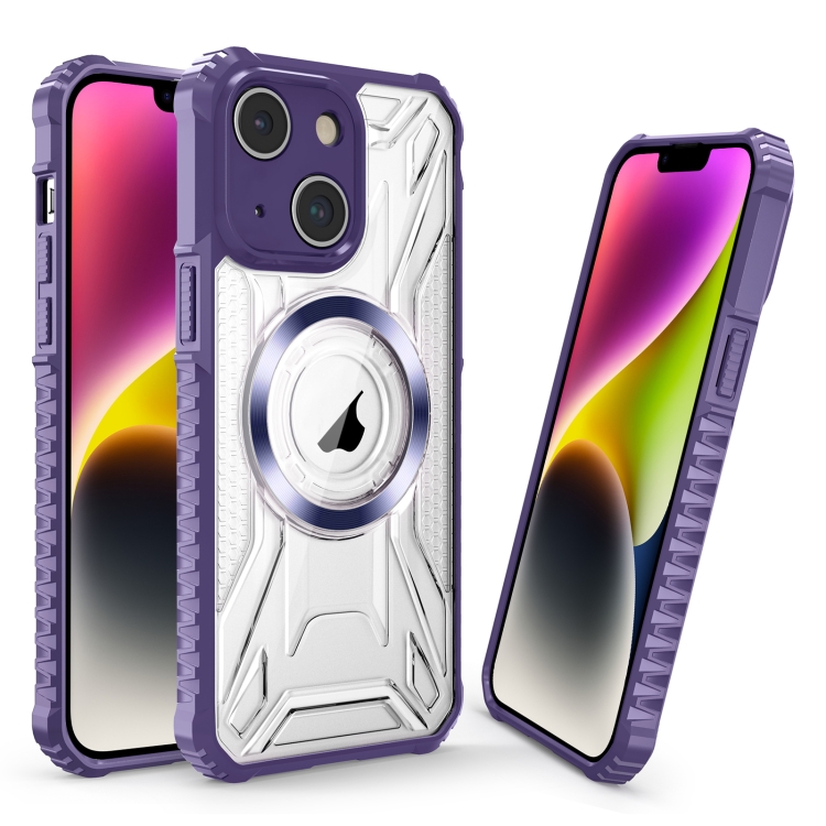 

For iPhone 14 Plus CD Texture Magsafe Phone Case(Dark Purple)