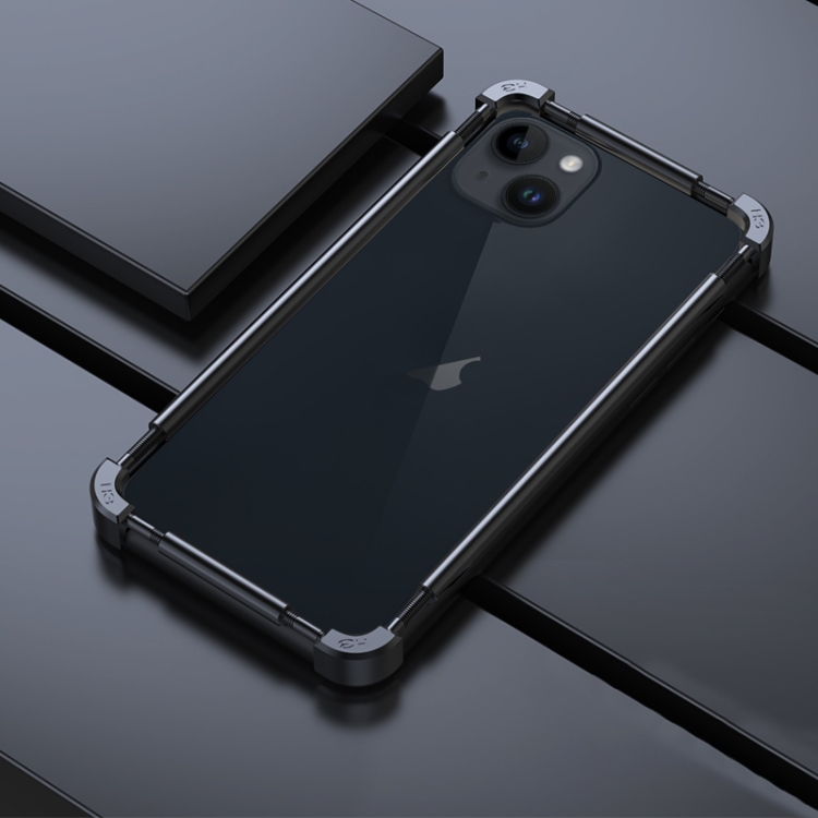 

For iPhone 13 mini Machinist Metal Phone Protective Frame(Black)