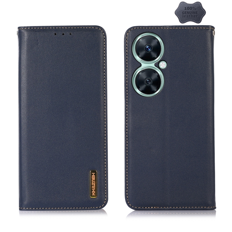 

For Huawei Nova 11i / Enjoy 60 Pro / Maimang 20 5G KHAZNEH Nappa Top Layer Cowhide Leather Phone Case(Blue)