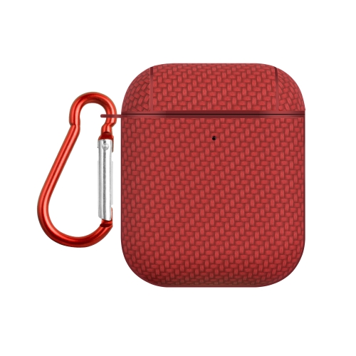 

For AirPods 1 / 2 Woven Skin Texture PC TWS Earphone Protective Case(Red)