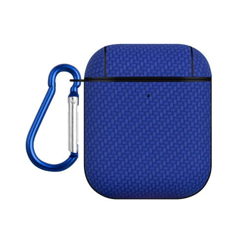

For AirPods 1 / 2 Woven Skin Texture PC TWS Earphone Protective Case(Blue)