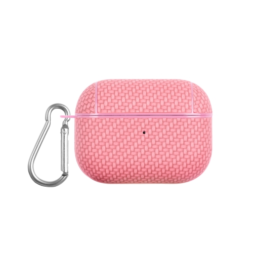 

For AirPods Pro Woven Skin Texture PC TWS Earphone Protective Case(Pink)