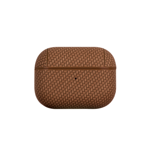 

For AirPods Pro 2 Woven Skin Texture PC TWS Earphone Protective Case(Brown)