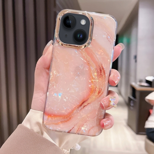 

For iPhone 14 Plus Colorful Crystal Ripple TPU Phone Case(Pink Orange)