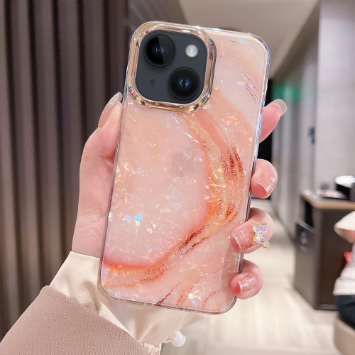 

For iPhone 14 Colorful Crystal Ripple TPU Phone Case(Pink Orange)