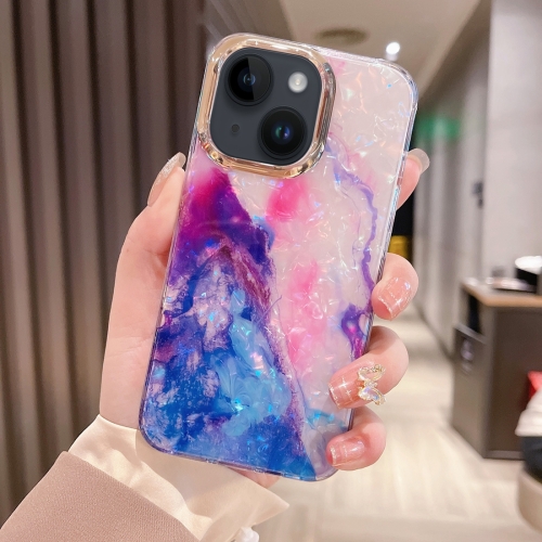 

For iPhone 14 Colorful Crystal Ripple TPU Phone Case(Pink Blue)