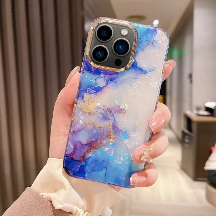 

For iPhone 13 Pro Colorful Crystal Ripple TPU Phone Case(Purple Blue)