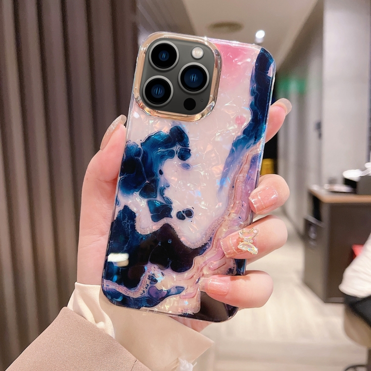 

For iPhone 13 Pro Colorful Crystal Ripple TPU Phone Case(White Black)
