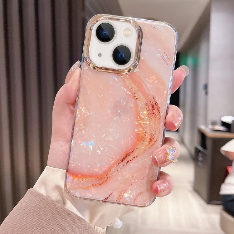 

For iPhone 13 Colorful Crystal Ripple TPU Phone Case(Pink Orange)