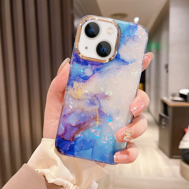 

For iPhone 13 Colorful Crystal Ripple TPU Phone Case(Purple Blue)