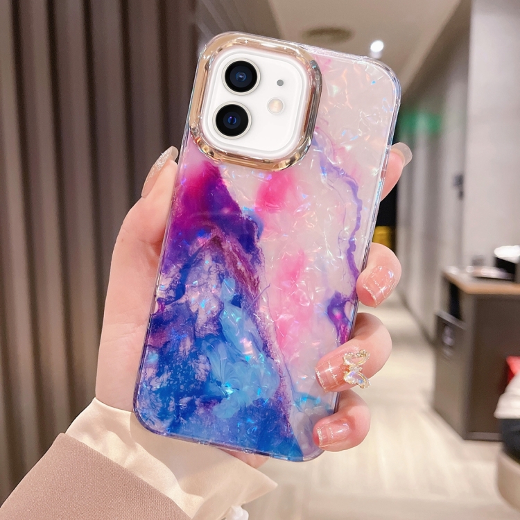 

For iPhone 12 Colorful Crystal Ripple TPU Phone Case(Pink Blue)
