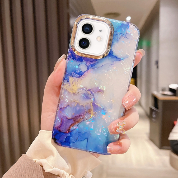 

For iPhone 12 Colorful Crystal Ripple TPU Phone Case(Purple Blue)