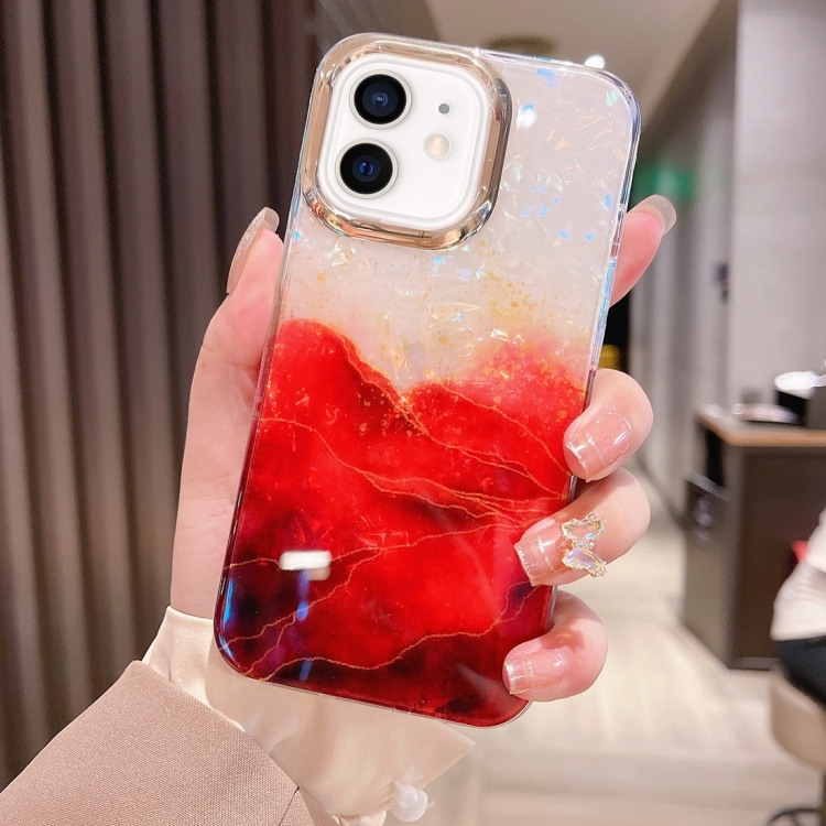 

For iPhone 12 Colorful Crystal Ripple TPU Phone Case(Red)