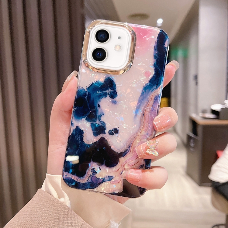 

For iPhone 12 Colorful Crystal Ripple TPU Phone Case(White Black)