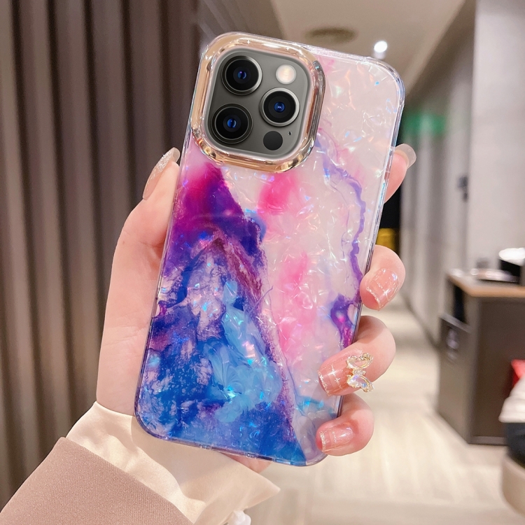 

For iPhone 12 Pro Colorful Crystal Ripple TPU Phone Case(Pink Blue)