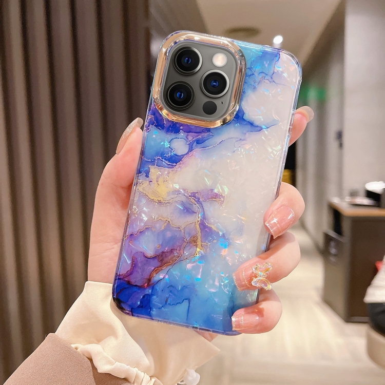

For iPhone 12 Pro Colorful Crystal Ripple TPU Phone Case(Purple Blue)