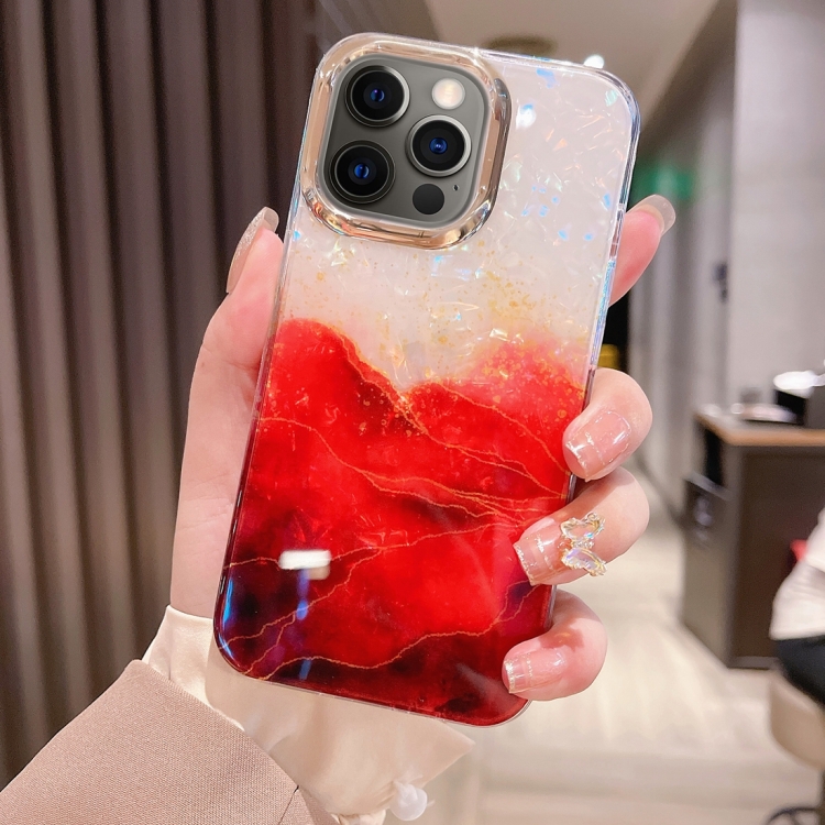 

For iPhone 12 Pro Colorful Crystal Ripple TPU Phone Case(Red)