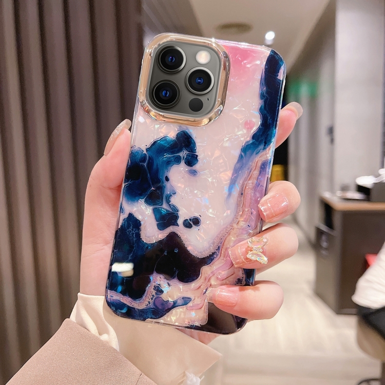 

For iPhone 12 Pro Colorful Crystal Ripple TPU Phone Case(White Black)