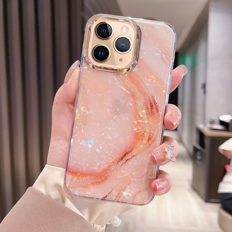 

For iPhone 11 Pro Max Colorful Crystal Ripple TPU Phone Case(Pink Orange)