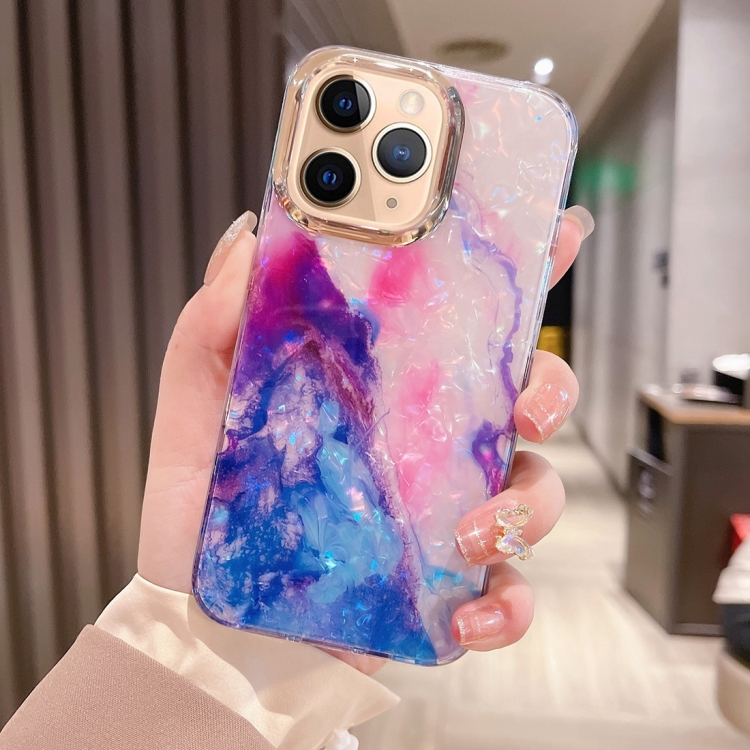 

For iPhone 11 Pro Max Colorful Crystal Ripple TPU Phone Case(Pink Blue)
