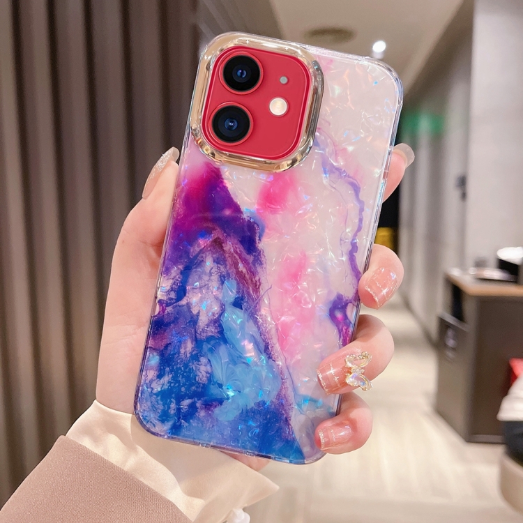 

For iPhone 11 Colorful Crystal Ripple TPU Phone Case(Pink Blue)